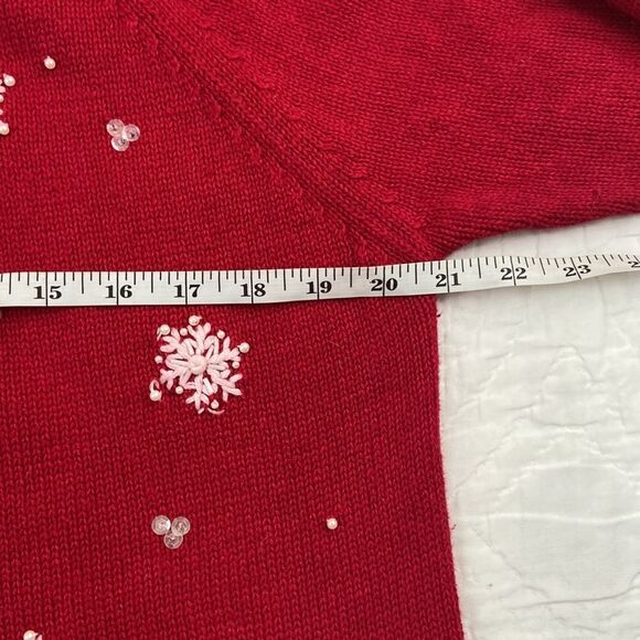 Vintage Heirloom Collectibles Christmas Embroidered Cardigan size Small - Picture 8 of 9